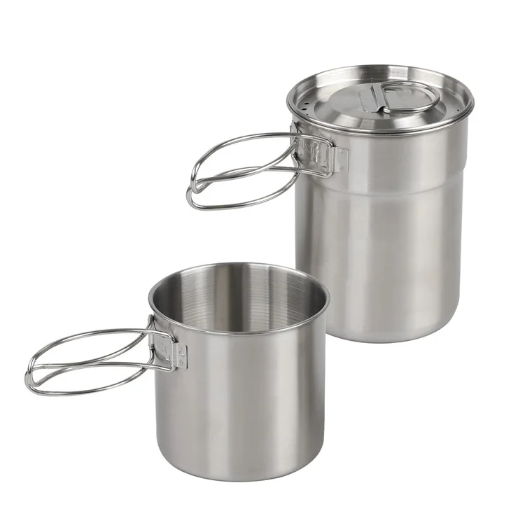 Conjunto de ollas multifunción HALIN de acero inoxidable 304 para cocina al aire libre, tetera, sartén (sin certificación FDA, sin BPA)