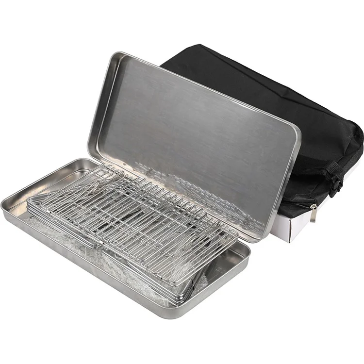 HALIN Camping Brennender Ofen Tragbare Faltbare Edelstahl-Backpacking-BBQ-Grill für Picknicks (BPA-frei, nicht FDA-zertifiziert)