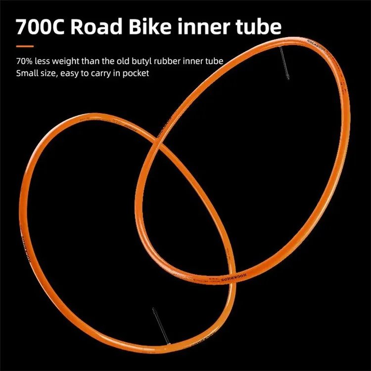ROCKBROS FV Valve Lightweight Inner Tube for Cycling Road Bike TPU Ultralight Inner Tube - 700*18-28C FV 85mm