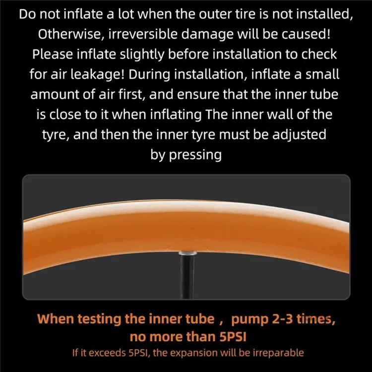 ROCKBROS FV Valve Lightweight Inner Tube for Cycling Road Bike TPU Ultralight Inner Tube - 700*18-28C FV 85mm