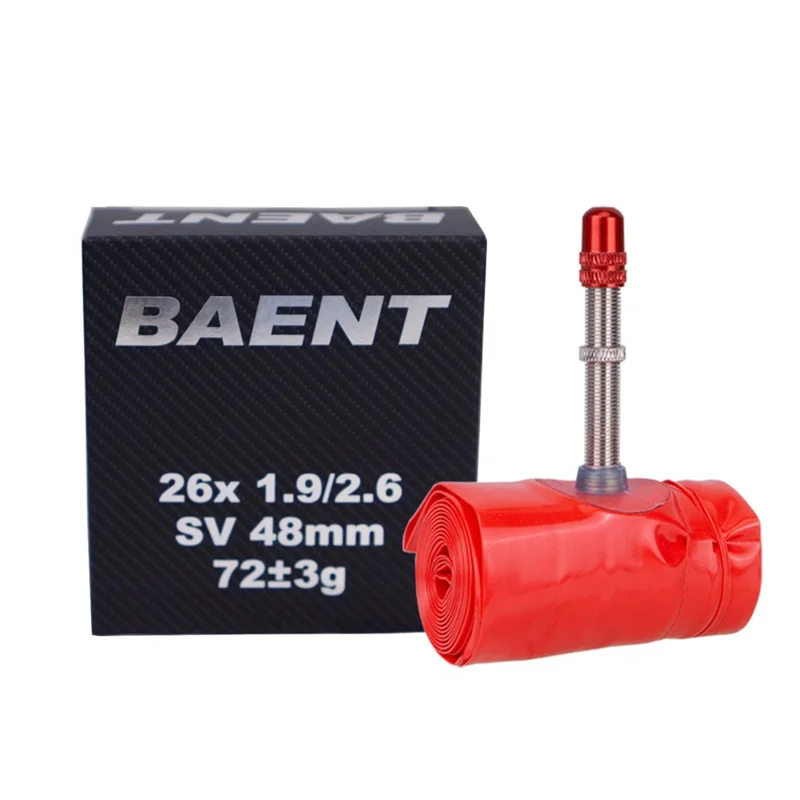 BAENT Tube de vélo à parois ultra-fines pour VTT, valve Schrader - 26*1.9 / 2.6 SV 48MM 