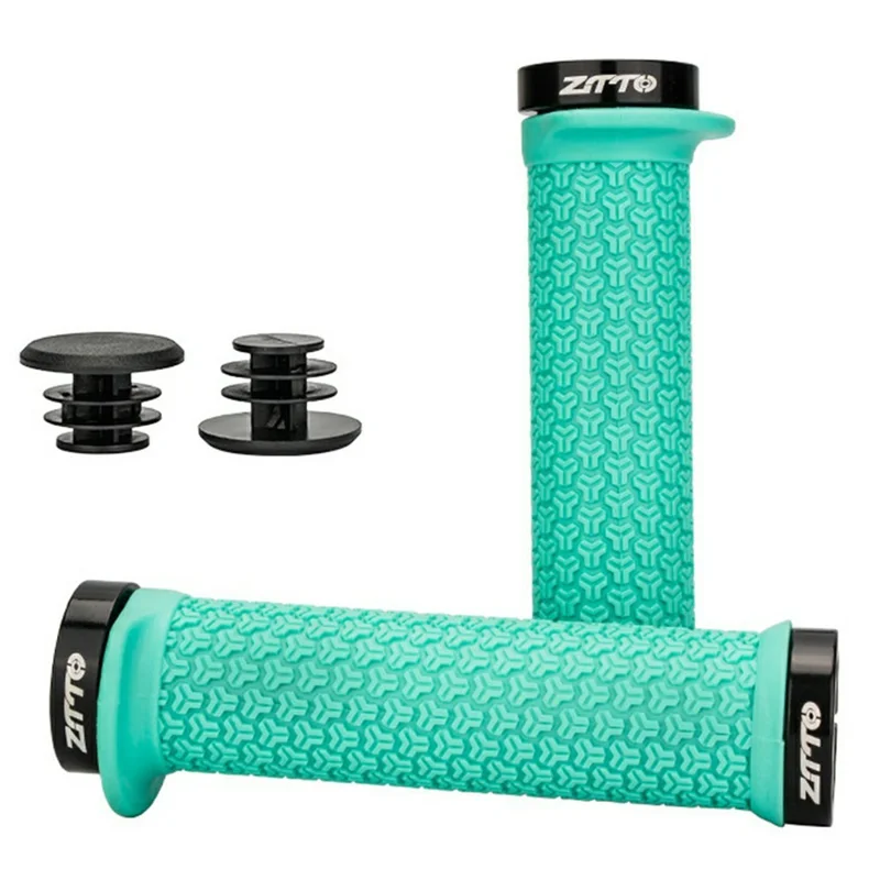 ZTTO AG34 1 Pair Non-Slip Rubber Bike Handlebar Grips Bicycle Handle Cover - Cyan