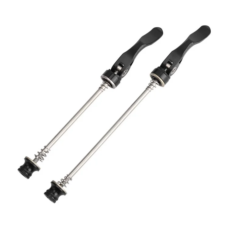 RIDERACE RR9257 1 Pair Wheel Hub Front and Rear Quick Release Skewers for Road Mountain Bike - Black