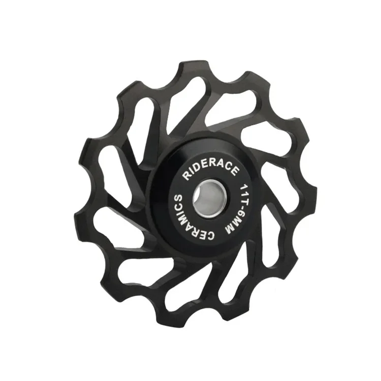 RIDERACE RN1878 11T Bicycle Rear Derailleur Ceramic Pulley Guide Bearing Jockey Pulley for Shimano SRAM Road Bike - Black