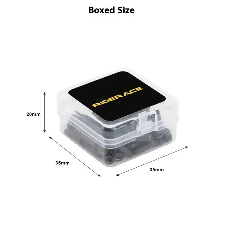 RIDERACE RR9159 50Pcs Bicycle Brake Wire Tail Cap Aluminum Alloy MTB Bike Shifter Cable Line End Protection Cover - Yellow