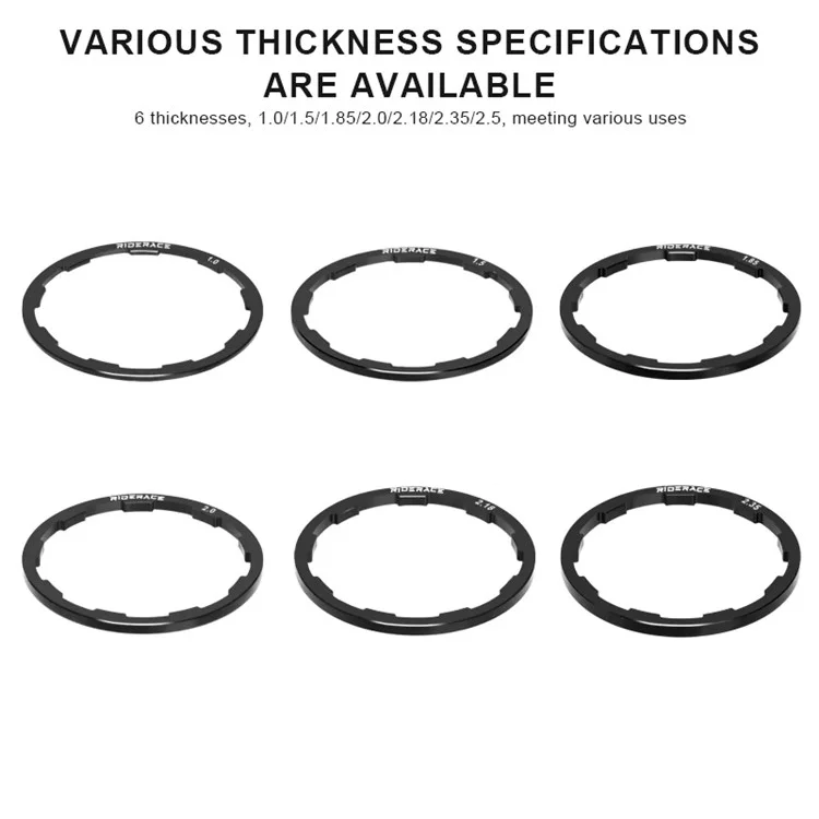 Riderace 3pcs Bike Hub Стиральная Шайба Алюминиевая Сплавная Дорожка Велосипед - 1,0 мм