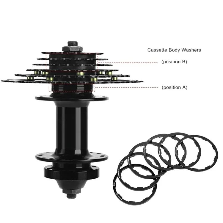Riderace 3pcs Bike Hub Стиральная Шайба Алюминиевая Сплавная Дорожка Велосипед - 1,0 мм