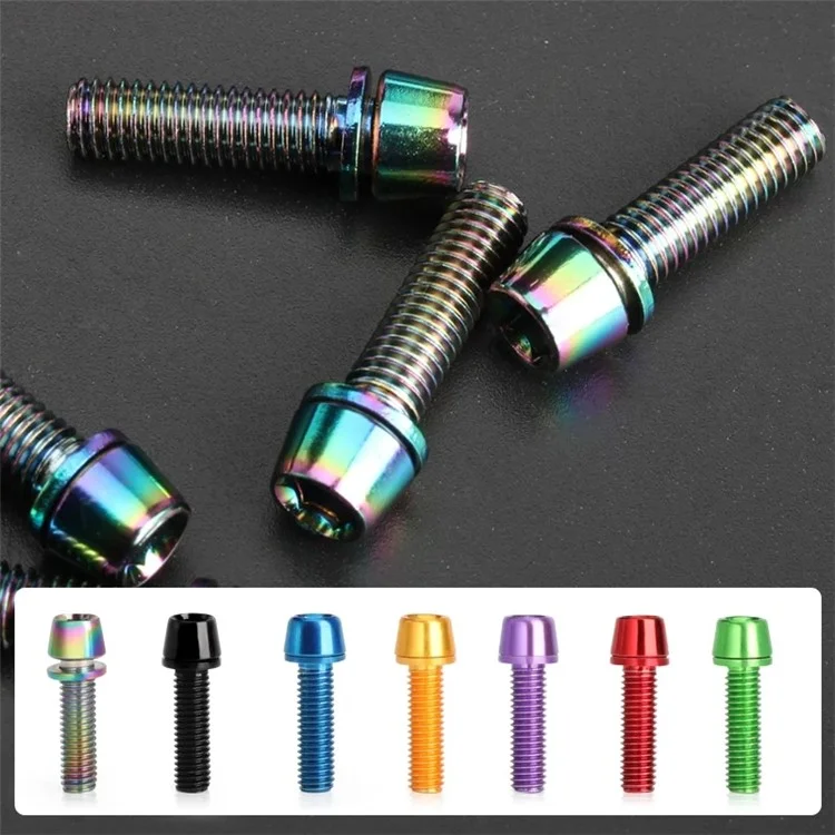 Riderace RR9180 6pcs Vis de Guidon à Vélo M5x18mm Handle de Vélo MTB Bar Bar Sole Riser Vis Dans Les Boulons - Rouge