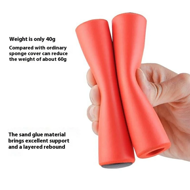 1Pair Of Silicone Bicycle Handlebar Grips with Bar End Plugs for Bikes - Orange