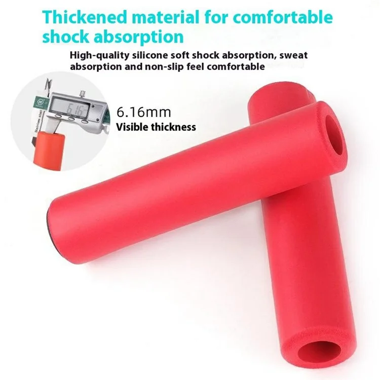1Pair Of Silicone Bicycle Handlebar Grips with Bar End Plugs for Bikes - Orange