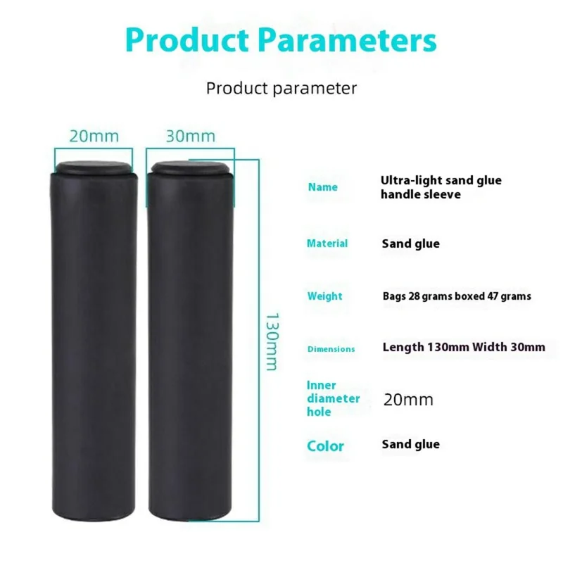 1Pair of Silicone Bicycle Handlebar Grips with Bar End Plugs for Bikes - Blue