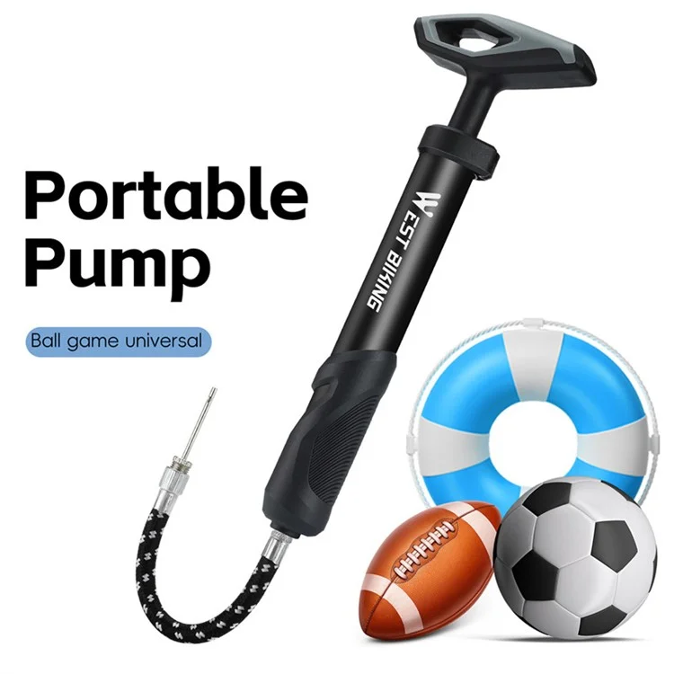 West Bicking YP0711183 Portátil Basketball Football Inflation Anel de Natação Bomba de ar de Brinquedo Inflável - Preto