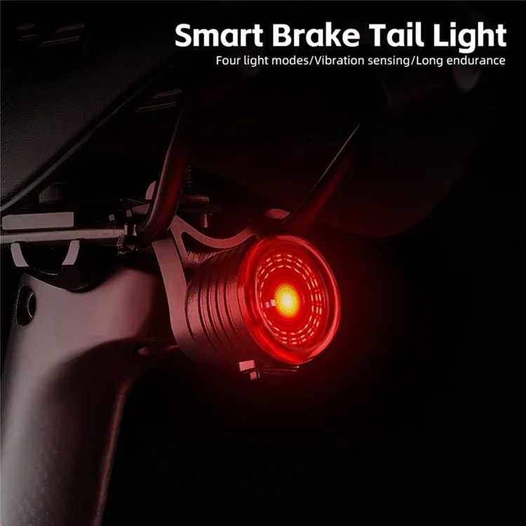 WEST BIKING YP0701449 Bike Cycling Tail Light 4 Modes Bicycle Smart Sensing Warning Lamp