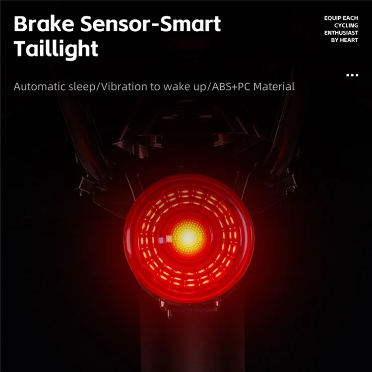 WEST BIKING YP0701449 Bike Cycling Tail Light 4 Modes Bicycle Smart Sensing Warning Lamp
