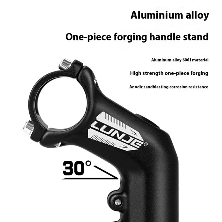 LUNJE XT-A002 Rialzo manubrio in lega di alluminio a 30 gradi per bici da corsa e mountain bike