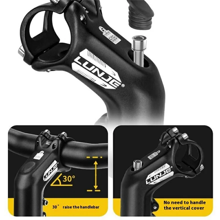 LUNJE XT-A002 Rialzo manubrio in lega di alluminio a 30 gradi per bici da corsa e mountain bike