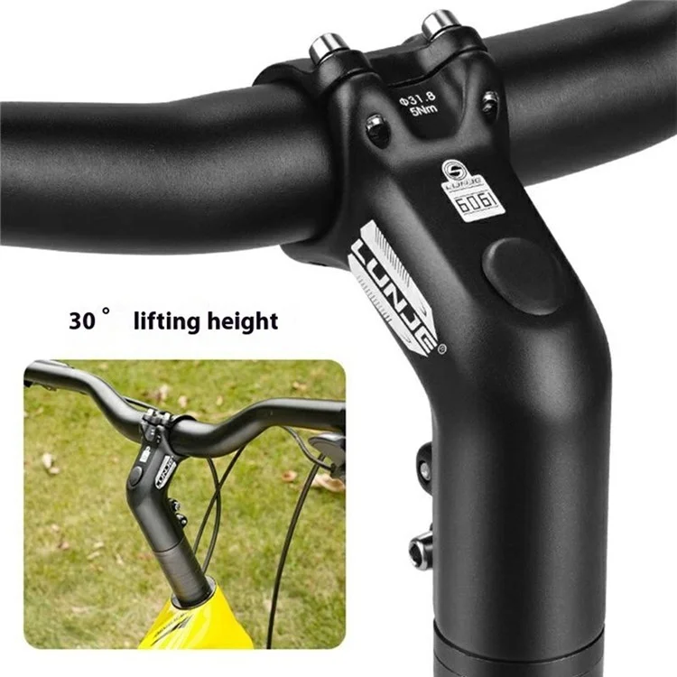 LUNJE XT-A002 Rialzo manubrio in lega di alluminio a 30 gradi per bici da corsa e mountain bike