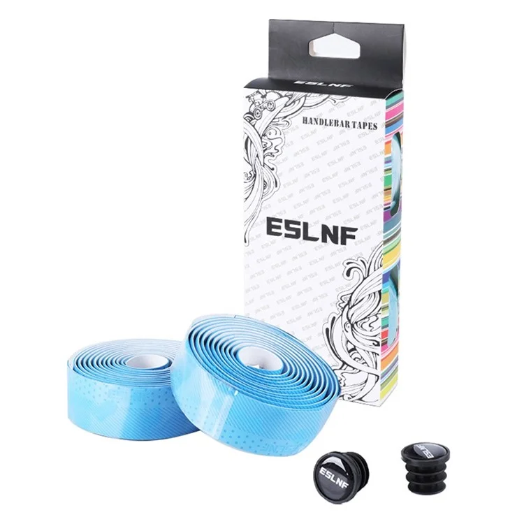 ESLNF YHBD 1 Coppia di nastri per manubrio di bicicletta MTB e da corsa in PU+EVA antiscivolo - Blu