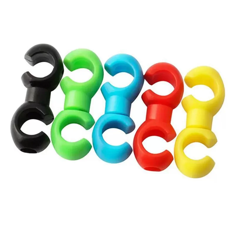 08DI0003 10Pcs Bike Cable Clips Bicycle Brake Cable Clips Rotating S Shape Hook MTB Brake Gear Housing Fixing Holder - Blue