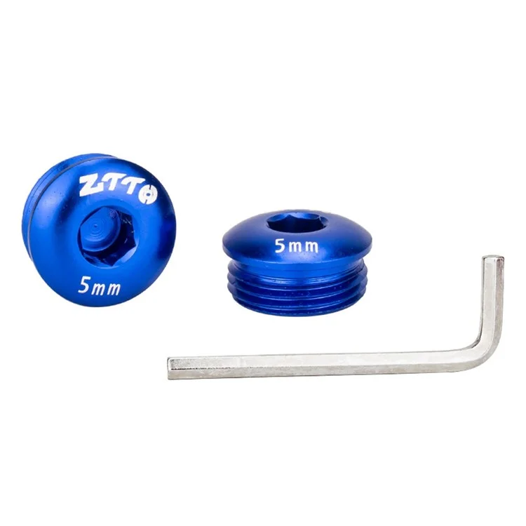 ZTTO Aluminum Alloy Pedal Dust Caps M14 x 5mm Locking Screws Bike Accessories Repair Parts - Blue