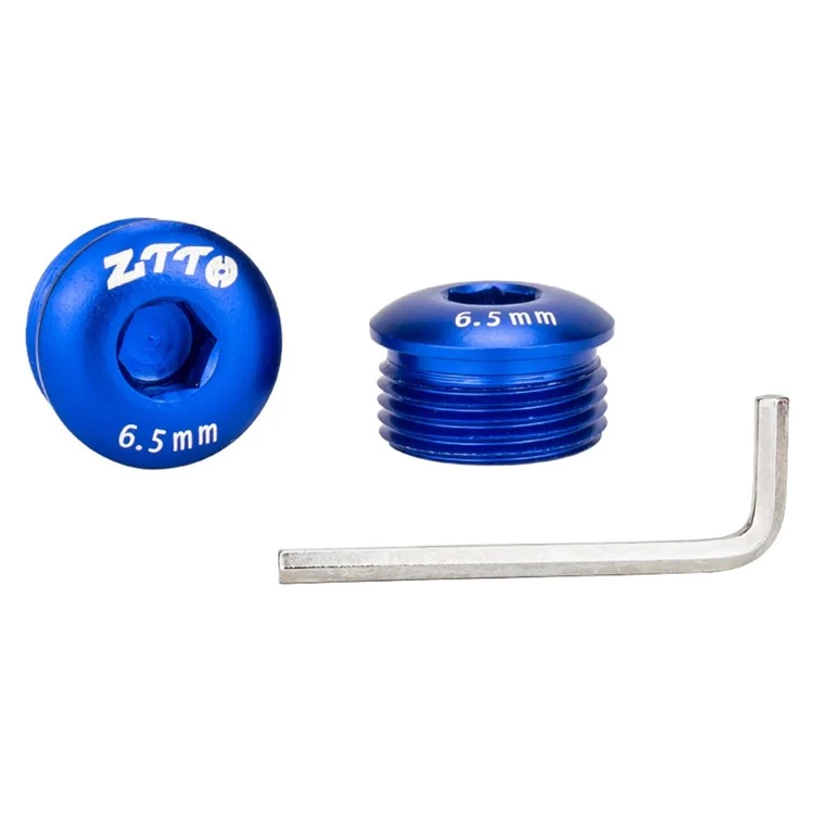 ZTTO Aluminum Alloy Pedal Dust Caps M14 x 6.5mm Locking Screws Bike Accessories Repair Parts - Blue
