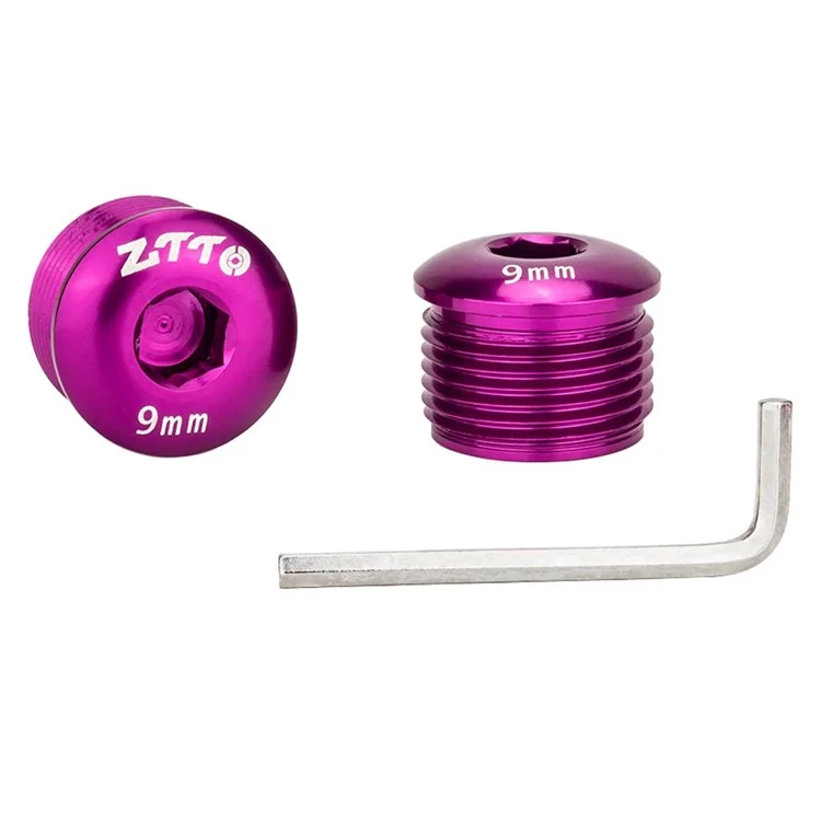 ZTTO Tapones de polvo de pedal de aleación de aluminio M14 x 9mm Tornillos de bloqueo Accesorios de bicicleta Piezas de reparación - Morado