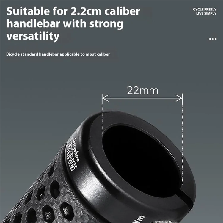 WEST BIKING YP0804081 3D Printed Bicycle Handlebar Grips Anti Slip Shock Absorbing Mountain Bike Handle Bar - Black