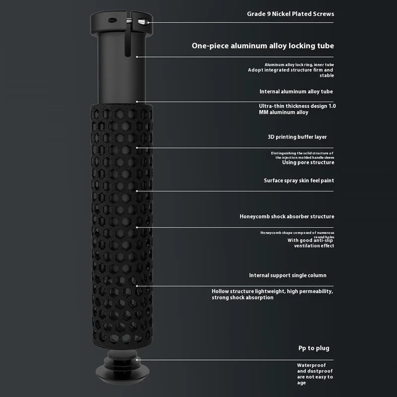 WEST BIKING YP0804081 3D Printed Bicycle Handlebar Grips Anti Slip Shock Absorbing Mountain Bike Handle Bar - Black+Gold
