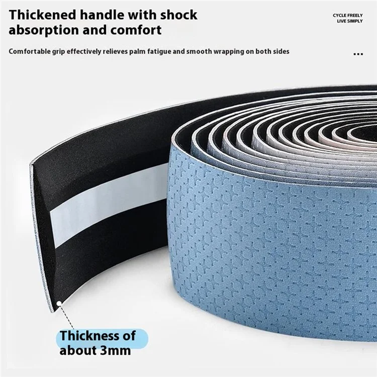 WEST BIKING YP0804082 1 Pair Road Bike Handlebar Tape Wear-Resistant Anti-Slip PU Wrapping Strap - Gradient Blue