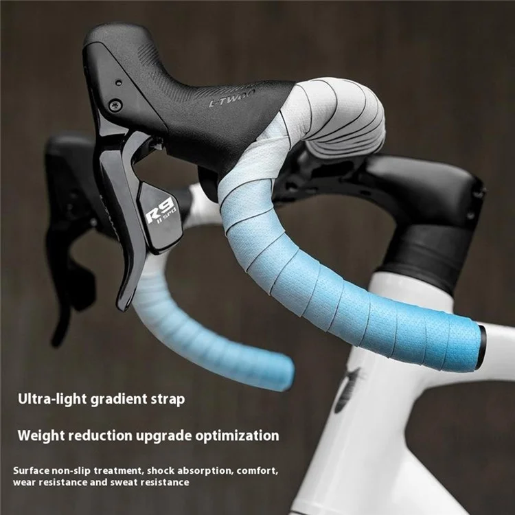WEST BIKING YP0804082 1 Pair Road Bike Handlebar Tape Wear-Resistant Anti-Slip PU Wrapping Strap - Gradient Yellow