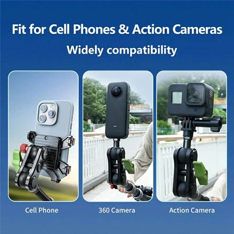 LANPARTE R95-B Aluminum Alloy Telescopic Selfie Stick Smartphone Action Camera Monopod with Remote Control
