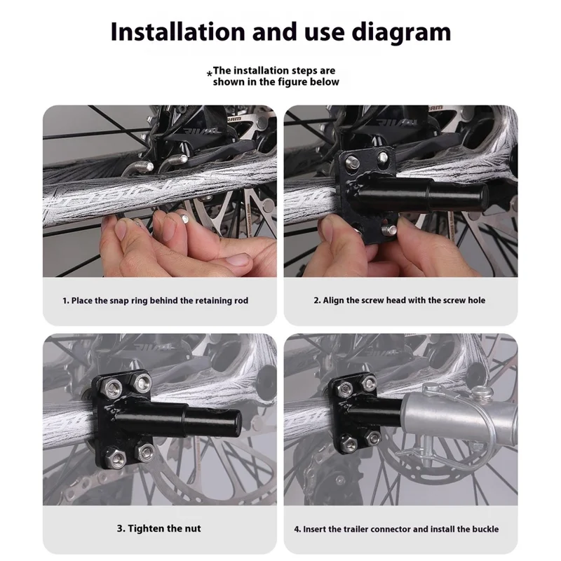 103381 Metal Bike Trailer Coupler Hitch Attachment Baby Stroller Link Portable Cycling Connector Part