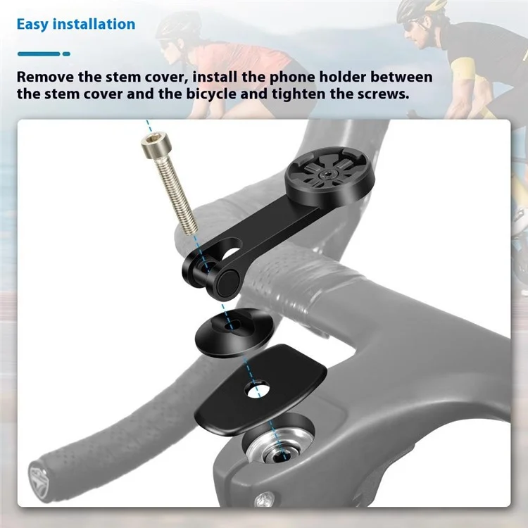 BIKF-HOL323 Bike Phone Mount Aluminum Alloy Stem Cap Holder Anti Shake Navigation Bracket Cycling Equipment