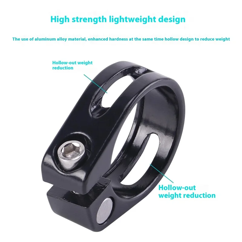 Morsetto per Reggisella Bicicletta 34,9mm in Lega di Alluminio per Bici da Montagna e Strada, Sgancio Rapido - Blu