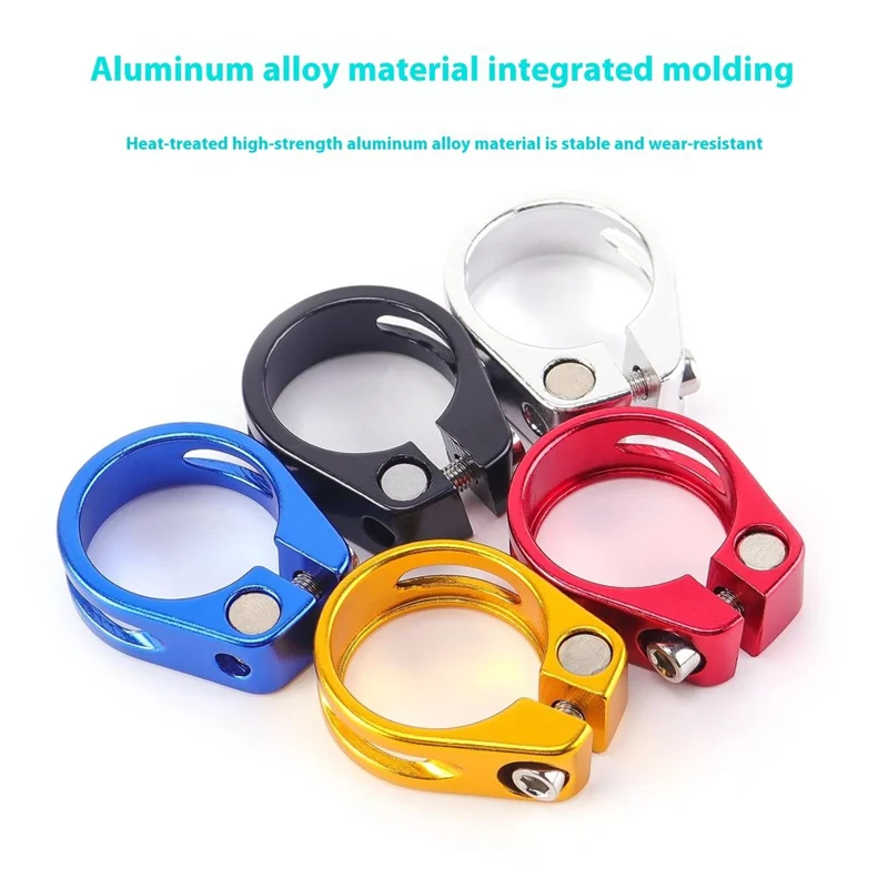 Morsetto per Reggisella Bicicletta 34,9mm in Lega di Alluminio per Bici da Montagna e Strada, Sgancio Rapido - Blu