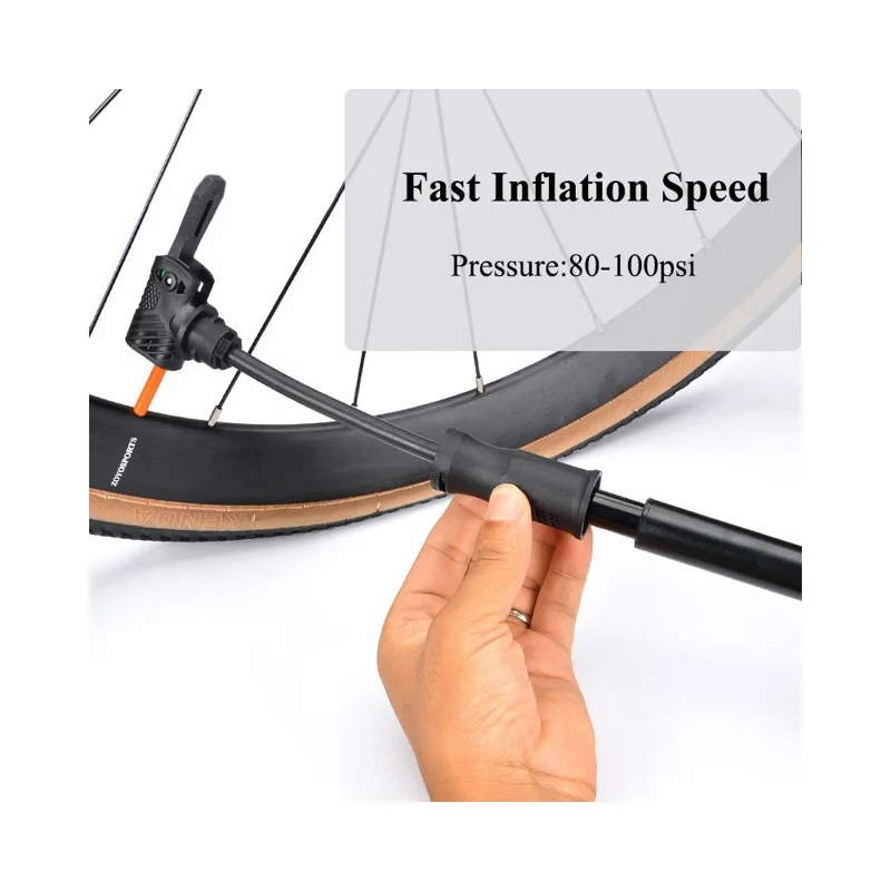 ZOYOSPORTS ZY-2123 Bomba de Aire Portátil para Bicicletas 100PSI Inflador Mini para Bicicletas de Montaña, Balones de Baloncesto y Fútbol