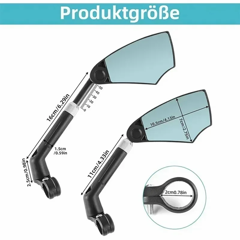 ZOYOSPORTS ZY-283 Fahrrad-Rückspiegel Blendschutz Ausziehbarer Mountainbike-Rückspiegel - Links