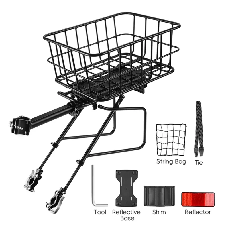 WEST BIKING YP0712043 Porte-bagages arrière en alliage d'aluminium pour vélo VTT 26-29 pouces, panier détachable pour transport