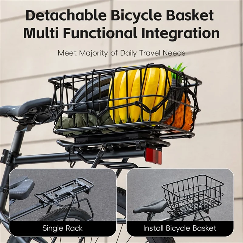 WEST BIKING YP0712043 Porte-bagages arrière en alliage d'aluminium pour vélo VTT 26-29 pouces, panier détachable pour transport
