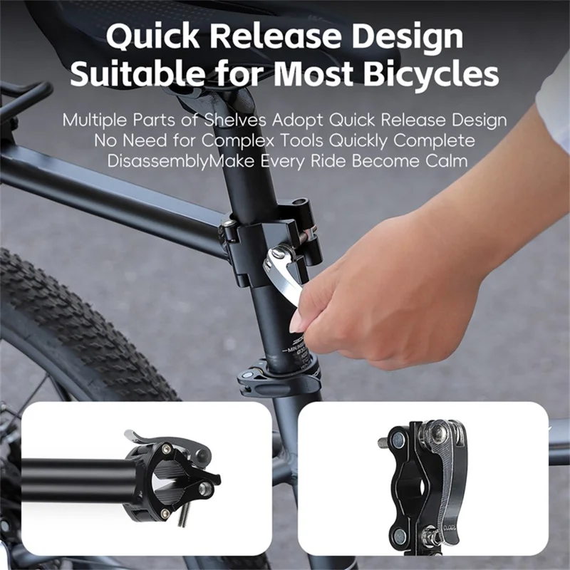 WEST BIKING YP0712043 Porte-bagages arrière en alliage d'aluminium pour vélo VTT 26-29 pouces, panier détachable pour transport