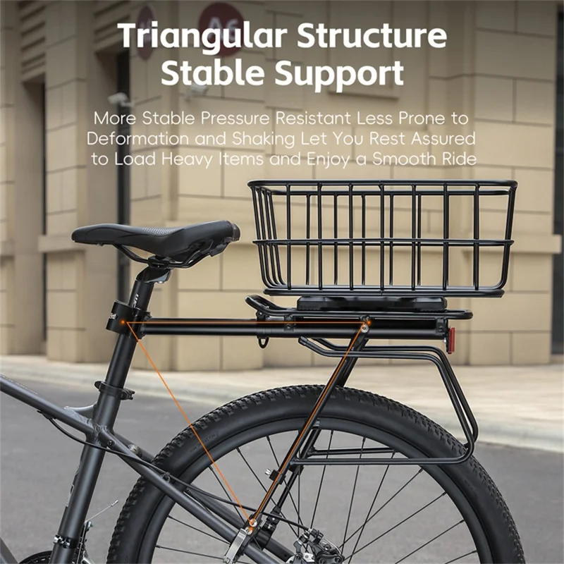 WEST BIKING YP0712043 Porte-bagages arrière en alliage d'aluminium pour vélo VTT 26-29 pouces, panier détachable pour transport