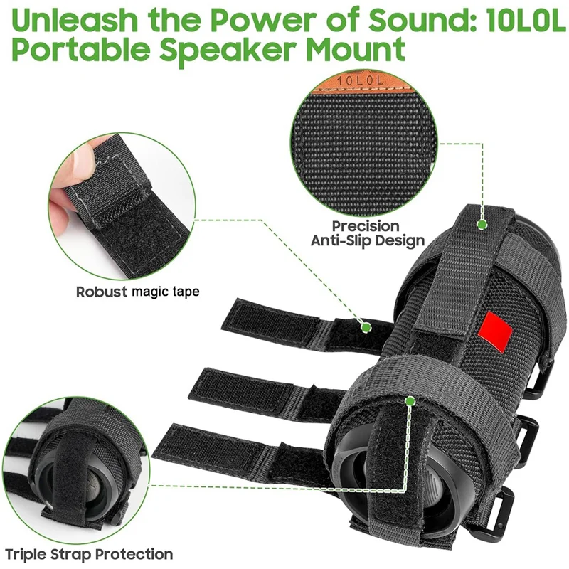 Bicycle Speaker Fixing Nylon Strap Handlebar Frame Adjustable Water Bottle Bluetooth-Compatible Speaker Holder, 54x39cm