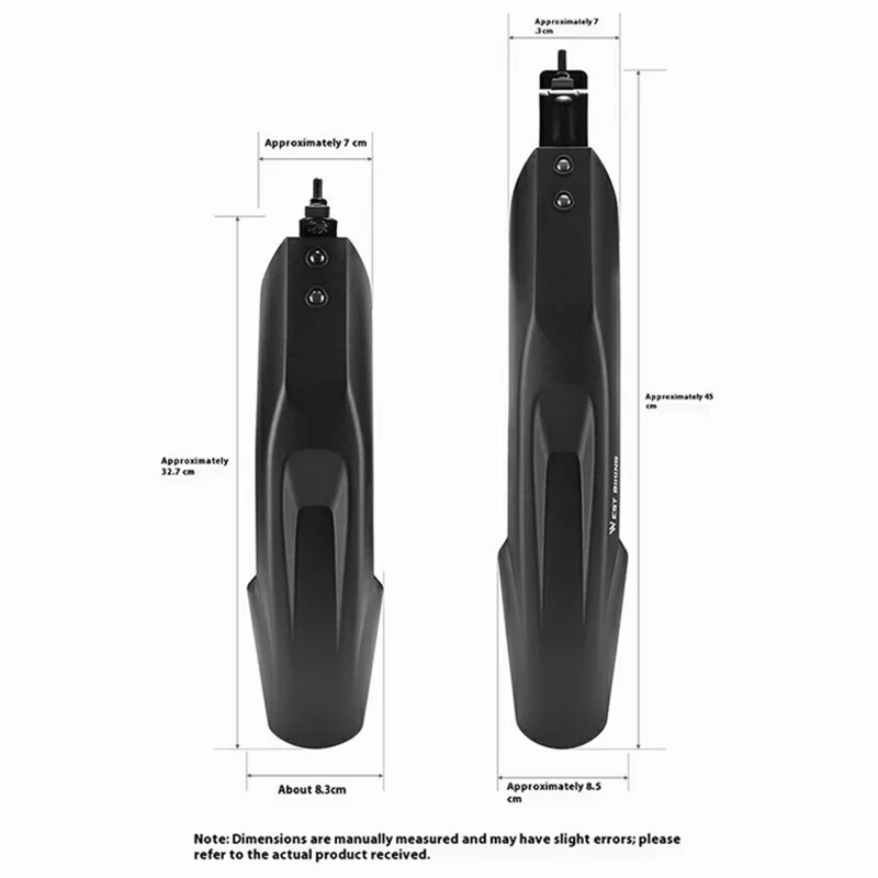WEST BIKING YP0714044 For 20 / 22 / 24 Inch MTB Bike Fenders Quick Release Front and Rear Mudguards Set