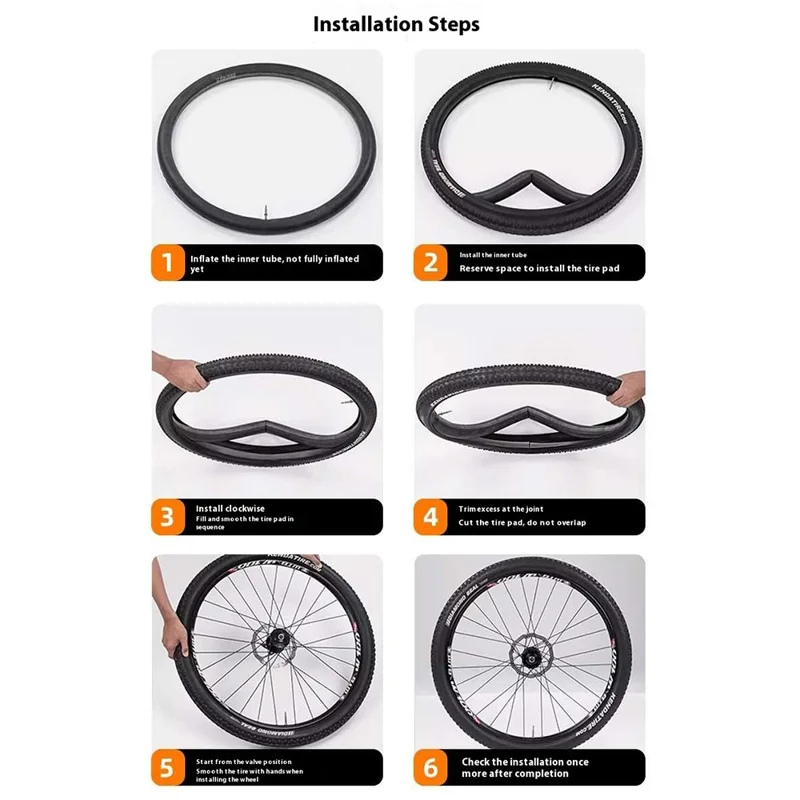 ENLEE EN-BB25 1 Par de Protectores de Neumático para Bicicletas de Carretera y de Montaña - Anti-Pinchazo Tubo Interior Protector de Bicicleta - 26 pulgadas