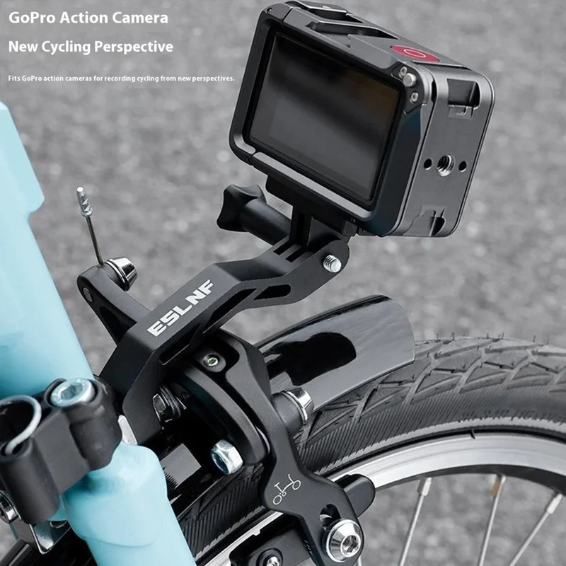 ESLNF For Folding Bike Front Fork Light Mount Aluminum Alloy + Iron Bicycle Lamp Extension Bracket, AL978753618232