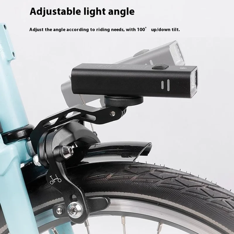 ESLNF For Folding Bike Front Fork Light Mount Aluminum Alloy + Iron Bicycle Lamp Extension Bracket, AL978753618232