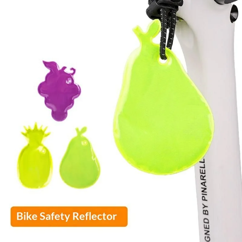 05BP0002 Fahrrad Hochsichtbare Reflektierende Aufkleber PVC Rückleuchtenstreifen mit Schlüsselband Leichtgewicht für Nachtfahrten - Birnenform