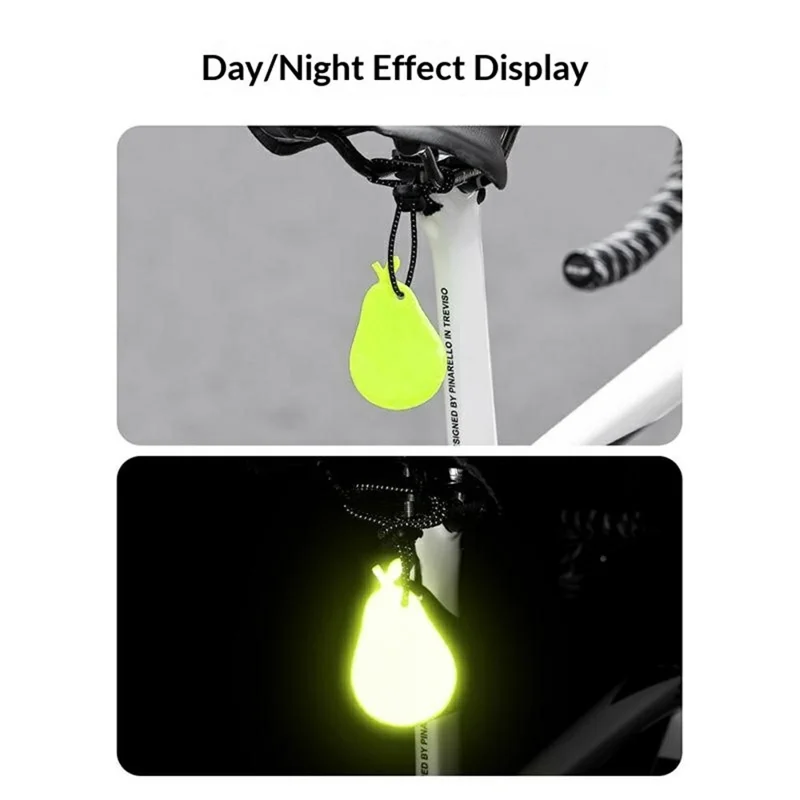 05BP0002 Fahrrad Hochsichtbare Reflektierende Aufkleber PVC Rückleuchtenstreifen mit Schlüsselband Leichtgewicht für Nachtfahrten - Birnenform