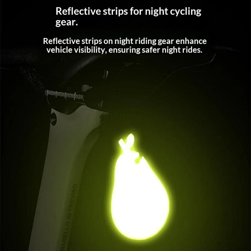05BP0002 Fahrrad Hochsichtbare Reflektierende Aufkleber PVC Rückleuchtenstreifen mit Schlüsselband Leichtgewicht für Nachtfahrten - Birnenform