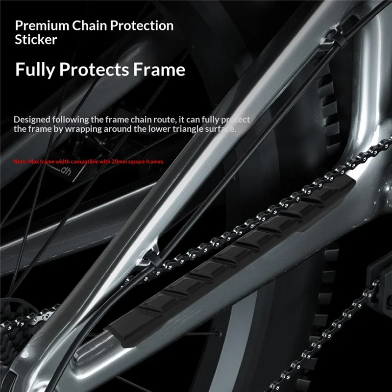 ENLEE TPU-01 Fahrrad-Kettenschutz / Rahmenschutz Anti-Kratz Stoßdämpfung für Renn- / Mountainbikes - Schwarz